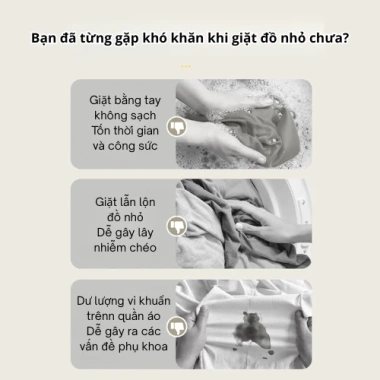 Máy giặt mini gấp gọn, 2 chế độ tự động, giặt đồ lót và quần áo trẻ em, dễ mang, giá 370.000 3
