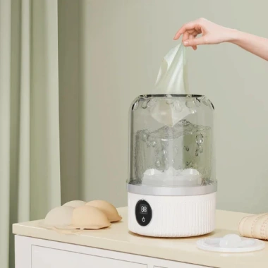 Máy giặt mini gấp gọn, 2 chế độ tự động, giặt đồ lót và quần áo trẻ em, dễ mang, giá 370.000 5