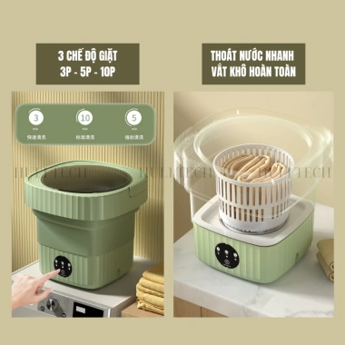 Máy giặt mini gấp gọn 5kg công suất 36W khử khuẩn ánh sáng xanh giá 230.000 9
