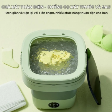 Máy giặt mini gấp gọn 6L tự vắt, khô, khử khuẩn công nghệ mới - giặt đồ lót, tất vớ bé 7 Máy giặt mini gấp gọn 6L tự vắt, khô, khử khuẩn công nghệ mới - giặt đồ lót, tất vớ bé 7