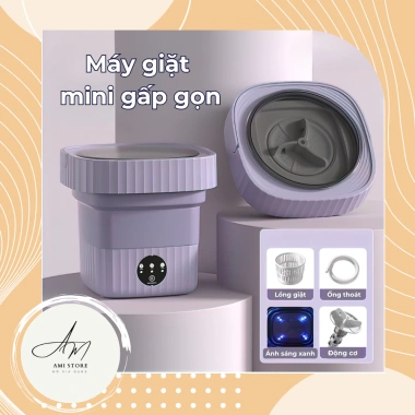 Máy Giặt Mini Gấp Gọn Đa Năng – Khử Khuẩn Ánh Sáng Xanh, Giặt Đồ Lót & Bé, 400.000₫