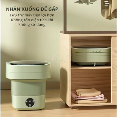 Máy Giặt Mini Gấp Gọn Đa Năng – Khử Khuẩn Ánh Sáng Xanh, Giặt Đồ Lót & Bé, 400.000₫