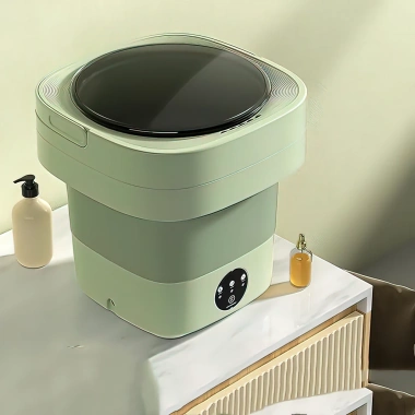 Máy Giặt Mini Gấp Gọn Đa Năng – Khử Khuẩn Ánh Sáng Xanh, Giặt Đồ Lót & Bé, 400.000₫