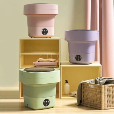 Máy giặt mini gấp gọn, khử khuẩn ánh sáng xanh, tự vắt khô - Giặt đồ lót, tất vớ bé 250.000₫