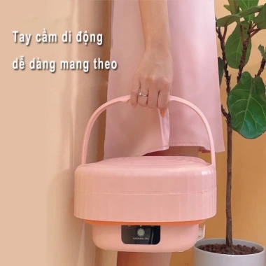 Máy giặt mini gấp gọn, khử khuẩn ánh sáng xanh, tự vắt khô - Giặt đồ lót, tất vớ bé 250.000₫