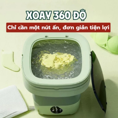 Máy giặt mini gấp gọn, tự vắt khử khuẩn, giặt đồ lót, tất, quần áo tiện lợi - Giá 299.000đ