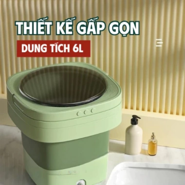 Máy giặt mini gấp gọn, tự vắt khử khuẩn, giặt đồ lót, tất, quần áo tiện lợi - Giá 299.000đ
