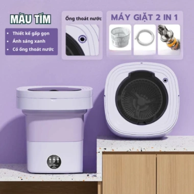 Máy giặt mini gấp gọn, tự vắt khử khuẩn, giặt đồ lót, tất, quần áo tiện lợi - Giá 299.000đ