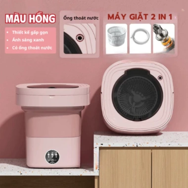 Máy giặt mini gấp gọn, tự vắt khử khuẩn, giặt đồ lót, tất, quần áo tiện lợi - Giá 299.000đ