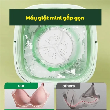 Máy giặt mini gấp gọn, tự vắt khử khuẩn, giặt đồ lót, tất, quần áo tiện lợi - Giá 299.000đ