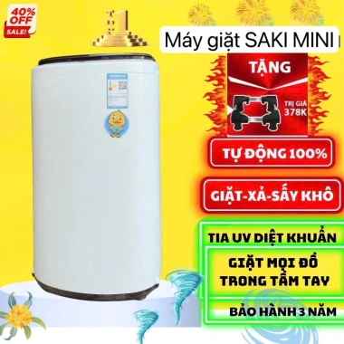 Máy giặt mini SAKI cao cấp tự động 100% giặt vắt sấy khô UV khử khuẩn 2.899.000 VND