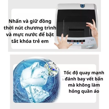 Máy giặt mini Sakura 3.5kg tự động cửa trên kháng khuẩn - Giá ưu đãi 2.2 triệu
