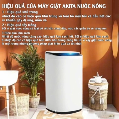 Máy giặt nước nóng AKITA cao cấp 95C Giặt Vắt Sấy Bảo hành 6 năm Giá 3,8 triệu 8