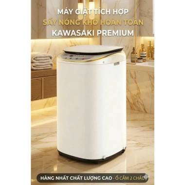 Máy giặt tích hợp sấy khô Mini PVL Kawasaki 10 chức năng, bảo hành 6 năm, giá 3,880,000₫ 3