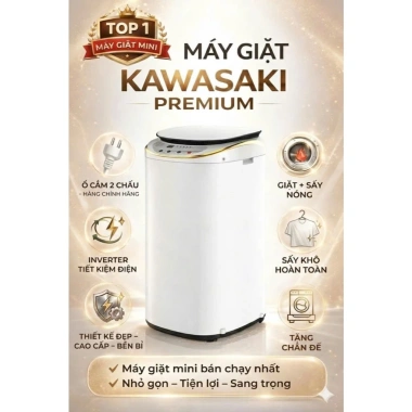 Máy giặt tích hợp sấy khô Mini PVL Kawasaki 10 chức năng, bảo hành 6 năm, giá 3,880,000₫ 5
