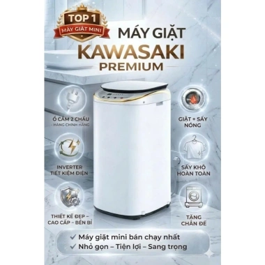 Máy giặt tích hợp sấy khô Mini PVL Kawasaki 10 chức năng, bảo hành 6 năm, giá 3,880,000₫ 6