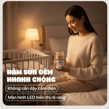 Máy hâm sữa mini cầm tay cao cấp M3-04/T1-01 TopGiaKids, kèm 4 cổ nối, chỉ 829k 5