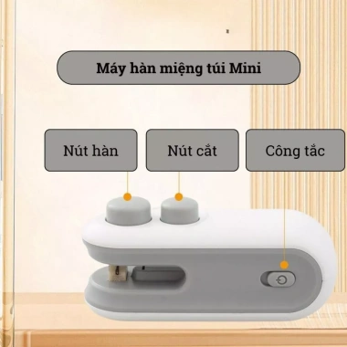 Máy hàn miệng túi mini cầm tay, dao cắt, sạc pin, đáy nam châm, MH01 - 68.000₫ 6