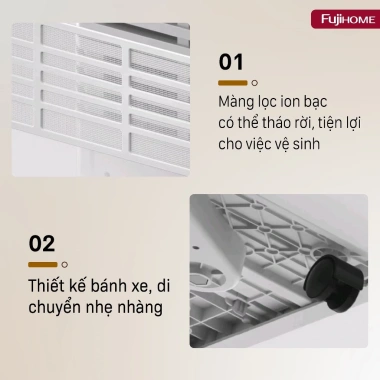 Máy hút ẩm 60L/ngày FUJIHOME UV + Wi‑Fi, lọc không khí, công nghiệp 120m2, đa năng phòng ngủ - Giá 5,219,000₫