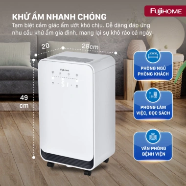 Máy hút ẩm FUJIHOME DH.10 10L/ngày và lọc không khí Ionizer - Giá ưu đãi 3.016.000 VND 5