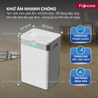 Máy hút ẩm Fujihome DH20NW-HEPA 20L/ngày dưới 50m2 WiFi, HEPA lọc khí, bảo hành 2 năm – Giá 4,900,000₫ 6