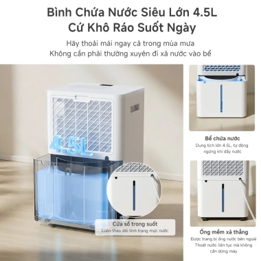 Máy hút ẩm LiteDry C8 Simplus 20L/ngày, bình 4.5L, lọc ion âm 7 triệu, giá 5.499.000 VND