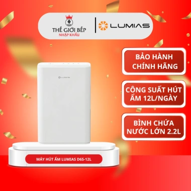 Máy hút ẩm Lumias D6E 12-60L, BH 18 tháng, tự dừng khi đầy, lọc ion bạc, giảm 21%