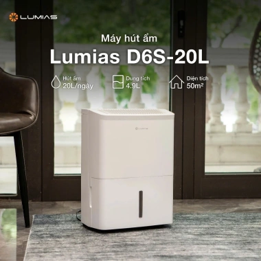Máy hút ẩm Lumias D6S 12‑30‑60L kèm lọc không khí, điều khiển App, giảm giá 34% - BH18 2