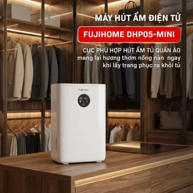 Máy hút ẩm mini Fujihome DHP05-MINI 1.080ml/ngày, lọc không khí Ion UV khử khuẩn - khách, ngủ, tủ quần áo 7