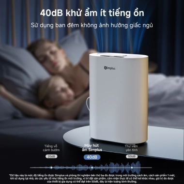 Máy hút ẩm Simplus CUSH007 400ml/ngày, bình 2.5L, 40dB - Giá ưu đãi 1.289.000₫ 8 Máy hút ẩm Simplus CUSH007 400ml/ngày, bình 2.5L, 40dB - Giá ưu đãi 1.289.000₫ 8