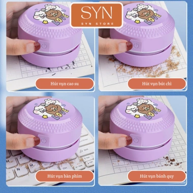 Máy hút bụi bàn mini văn phòng, bàn làm việc, bàn phím - Tặng pin, chỉ 80.000đ 7