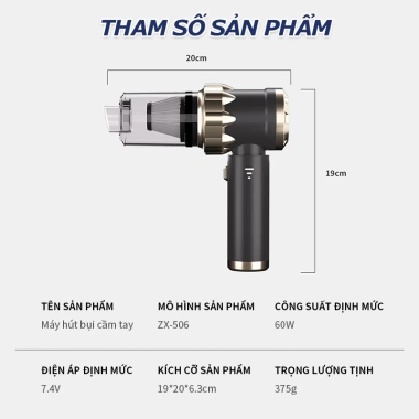 Máy Hút Bụi Cầm Tay 15.000Pa HEPA - Hút Ô Tô, Lông Thú, Giá Ưu Đãi 395.000 VND