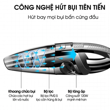Máy hút bụi cầm tay 5in1 18.000PA không dây mạnh cho giường, nệm, sofa, ô tô giá 239.000 6