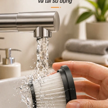 Máy hút bụi cầm tay BRUSI 48.000PA Pin sạc, lực hút mạnh, tặng 8 phụ kiện 6
