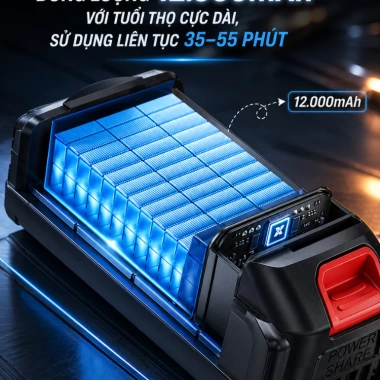 Máy hút bụi cầm tay BRUSI 48.000PA Pin sạc, lực hút mạnh, tặng 8 phụ kiện 7