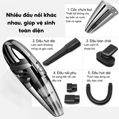 Máy Hút Bụi Cầm Tay Công Suất Lớn Mini Không Dây Đa Năng, Nhỏ Gọn Dùng Cho Ô Tô và Gia Đình - Giá Tốt 268k
