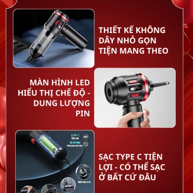 Máy hút bụi cầm tay Dododo Mini không dây V9, động cơ không chổi than, bảo hành 24 tháng 7