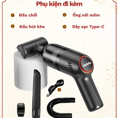 Máy hút bụi cầm tay Dodoto 20.000Pa không dây, bảo hành 24 tháng - Giá 470.000₫ 2 Máy hút bụi cầm tay Dodoto 20.000Pa không dây, bảo hành 24 tháng - Giá 470.000₫ 2