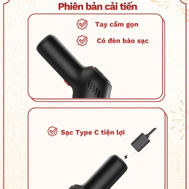 Máy hút bụi cầm tay Dodoto 20.000Pa không dây, bảo hành 24 tháng - Giá 470.000₫