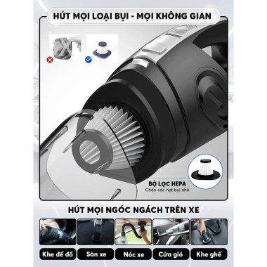 Máy hút bụi cầm tay GODWELL không dây - Chỉ 299.000₫, sạch ô tô nhanh