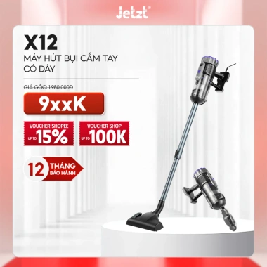 Máy hút bụi cầm tay JETZT X12 Lực hút 21.000PA, đầu hút đa năng, giá chỉ 1.039.000 VNĐ