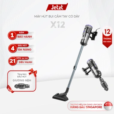 Máy hút bụi cầm tay JETZT X12 Lực hút 21.000PA, đầu hút đa năng, giá chỉ 1.039.000 VNĐ