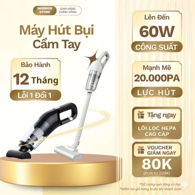 Máy hút bụi cầm tay không dây 20.000PA 120W dùng cho ô tô, giường nệm - 235k
