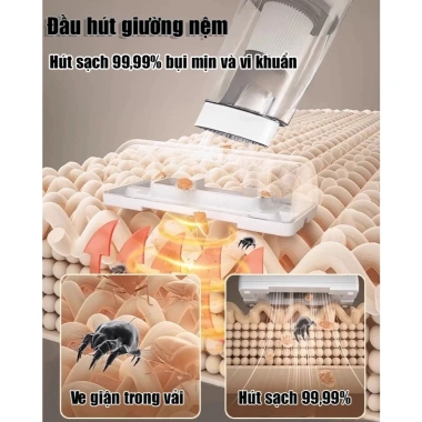 Máy Hút Bụi Cầm Tay Không Dây 25.000Pa Đa Năng HOKU MHB03 Nhỏ Gọn, Tiện Lợi, Dùng Gia Đình, Giường, Ô Tô