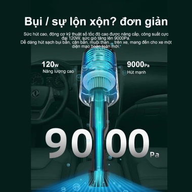 Máy Hút Bụi Cầm Tay Không Dây 5in1 Hút, Thổi, Hút Chân Không - Vệ Sinh Ô Tô & Sofa 3