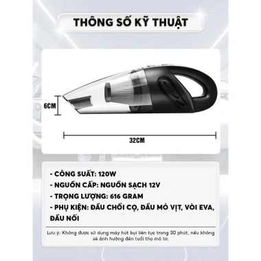 Máy hút bụi cầm tay không dây 5IN1 Lực hút 18.000PA 120W siêu mạnh, giá 269k 8