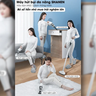 Máy hút bụi cầm tay không dây 5in1 SHANEN Lực hút 25.000Pa lõi thép cải tiến giảm giá 645.000₫ 4 Máy hút bụi cầm tay không dây 5in1 SHANEN Lực hút 25.000Pa lõi thép cải tiến giảm giá 645.000₫ 4