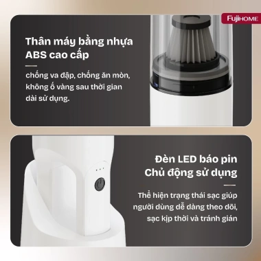 Máy hút bụi cầm tay không dây FujiHome VC01 - HEPA, dùng cho văn phòng, ô tô, BH 12 tháng - Giá chỉ 515.000₫ 7