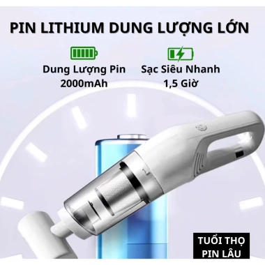 Máy Hút Bụi Cầm Tay Không Dây HOKU 25.000Pa – Nhỏ Gọn, Hút Sạch Giường Ô Tô Sofa MHB01 4