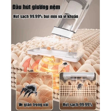 Máy Hút Bụi Cầm Tay Không Dây HOKU 25.000Pa – Nhỏ Gọn, Hút Sạch Giường Ô Tô Sofa MHB01 6